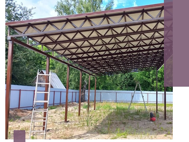 Односкатные навесы под ключ в Александрове — изготовление и монтаж