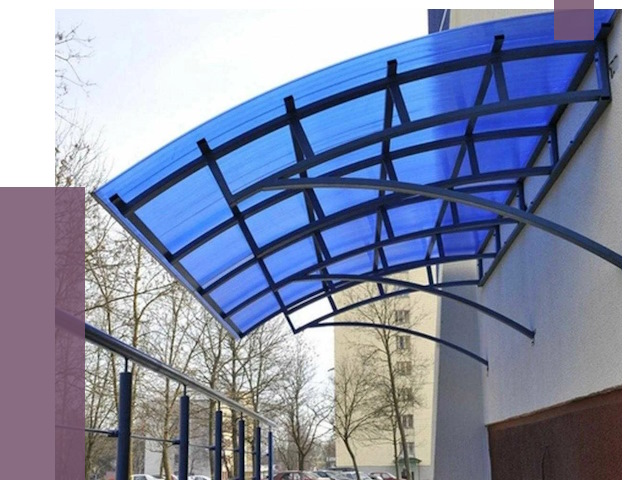 Козырьки из поликарбоната в Александрове от 4499 руб. под ключ | ПРОЛЁТ-Лкн