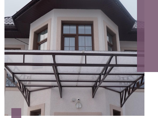 Козырьки из поликарбоната под ключ в Александрове