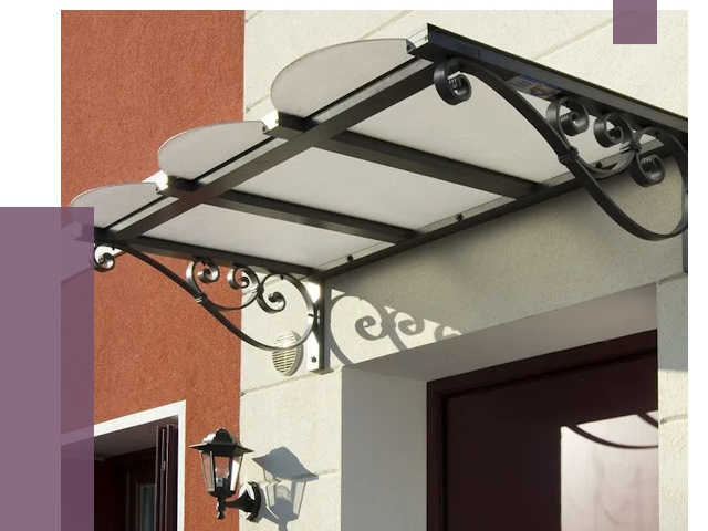 Односкатные козырьки в Александрове от 8783 руб.  | ПРОЛЁТ-Лкн