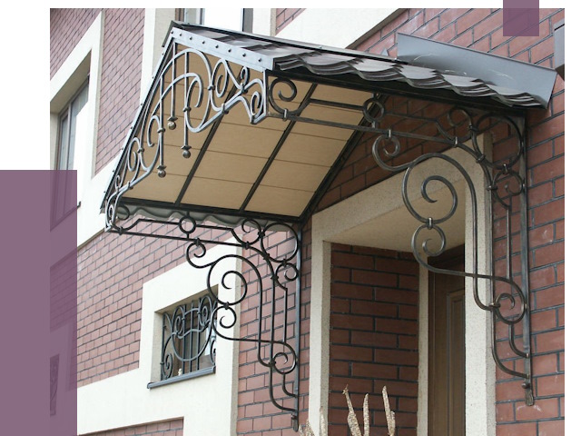 Двускатные козырьки в Александрове под ключ от 13389 руб.