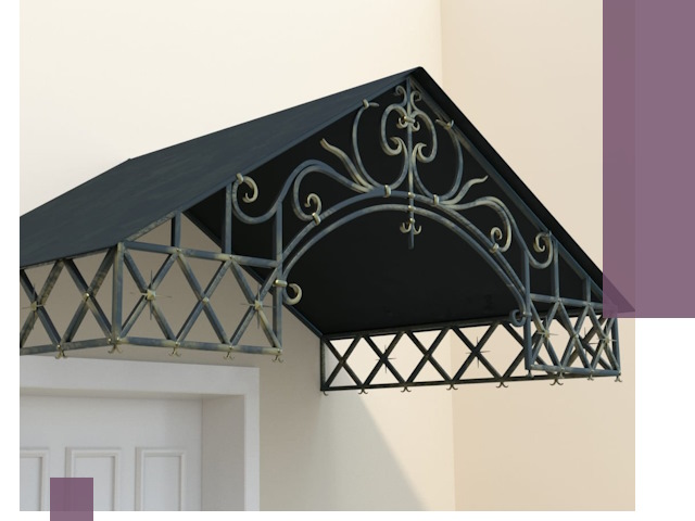 Двускатные металлические козырьки под ключ в Александрове